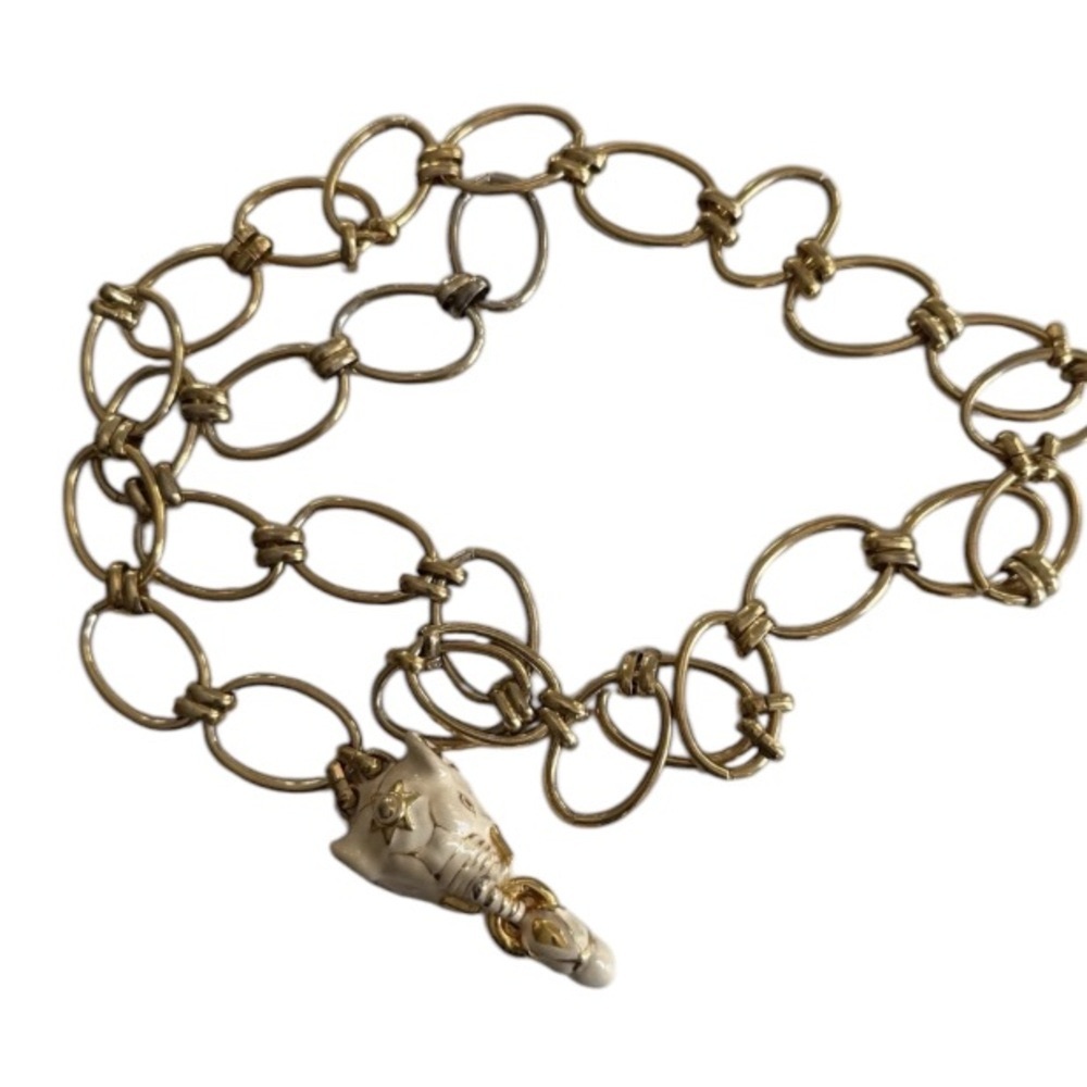 Gold Hammered Link Belt with Artisanal Design
